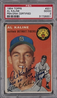 1954 Topps #201 Al Kaline Signed Rookie Card – PSA/DNA